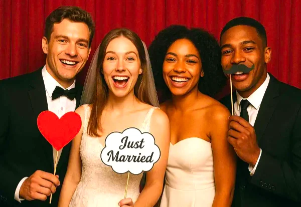 Happy guests at MB Photo Booth rental NJ